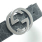 GUCCI FAMILY DOUBLE G INTERLOCKING CLASSIC PRINTED BELT SILVER BUCKLE