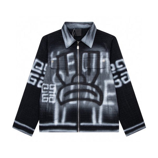 Veste en jean à motif graffiti foncé automne et hiver Givenchy