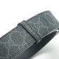 GUCCI FAMILY DOUBLE G INTERLOCKING CLASSIC PRINTED BELT SILVER BUCKLE