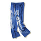 Hellstar Studios Blue Retro Mud Print Old Sports Casual Trousers Flared Pants