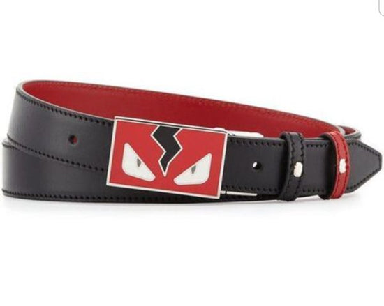 Fendi Monster Eyes Reversible Leather Belt