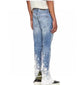 Fear of God FOG Washed Distressed Blue and White Ink Splash Slim Fit Zippered High Street Jeans