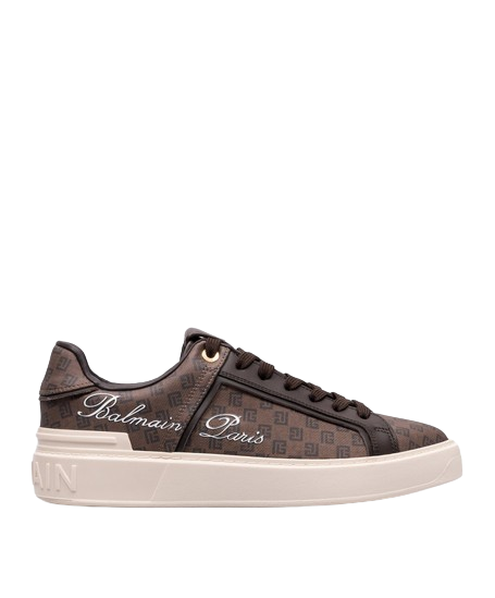 Zapatillas de piel con monograma B-Court de Balmain