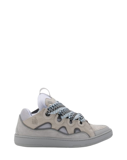 Lanvin Leather Curb Light Grey/Blue Sneakers