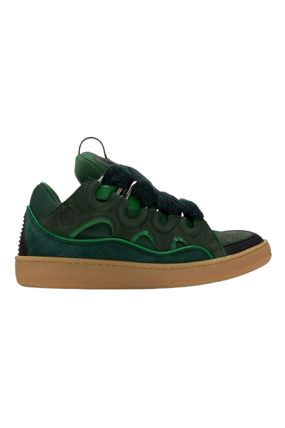 Zapatillas deportivas de piel verde con bordillo de Lanvin