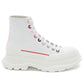 Alexander McQueen Wmns Tread Slick Boot – White Multi-Colored Eyelets