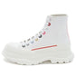 Alexander McQueen Wmns Tread Slick Boot – White Multi-Colored Eyelets